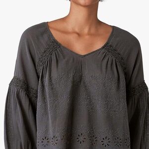 Lucky brand gray eyelet shirt